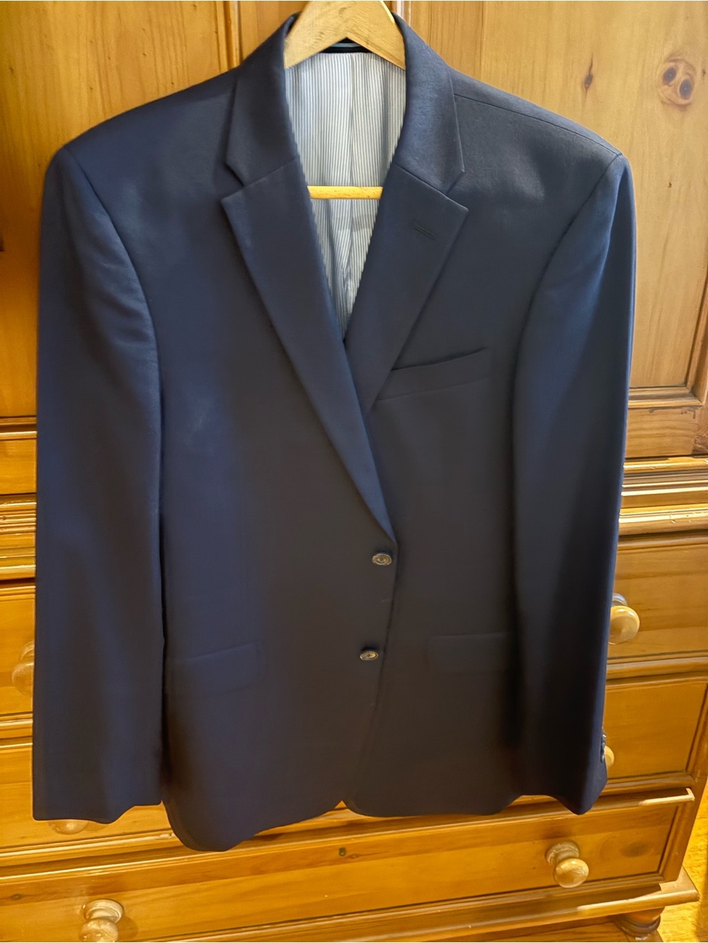 Tommy Hilfiger Men's Navy Two-Button 100% Wool Suit